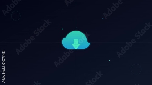 cloud download receive data import motion graphic