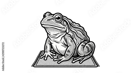 Photos Frog Sitting on a Square Platform.