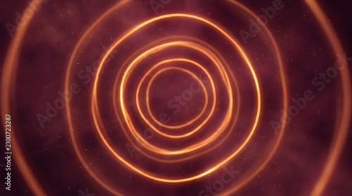 Abstract background with glowing orange circles and rings on a dark red texture