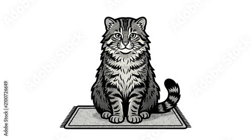 Принти на полотні A large tabby cat sitting upright.
