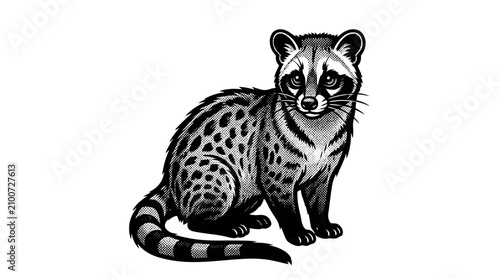 фотографія Detailed illustration of a banded palm civet.