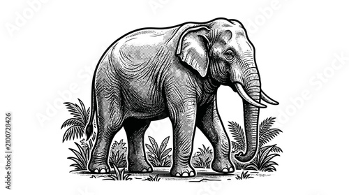 Bild auf Leinwand Large Gray Elephant Mammal Animal.