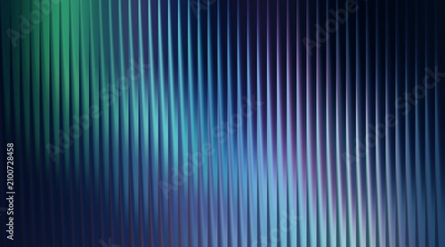 Abstract blue and green vertical light lines. Neon glowing stripes background texture.