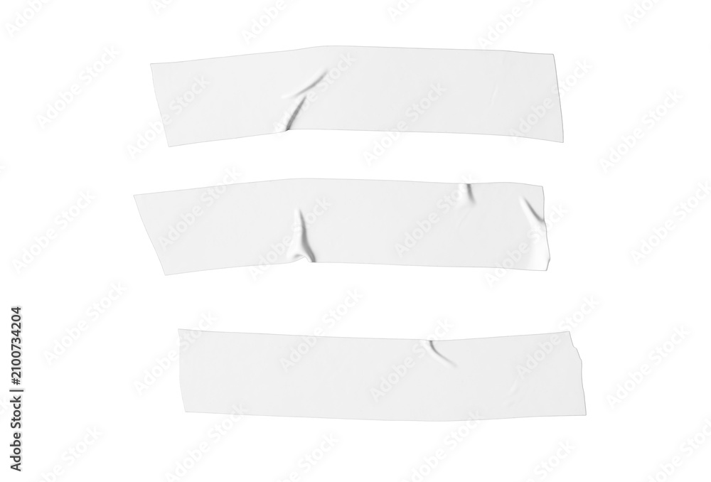 Fototapeta premium Sticker strips, three pale horizontal stickers stacked, creased light-toned overlay elements, creative graphic assets.