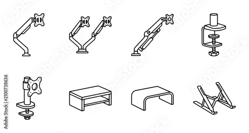 Ergonomic Monitor Mounts and Stands, Desk Accessories, Office Equipment, Technology Hardware
