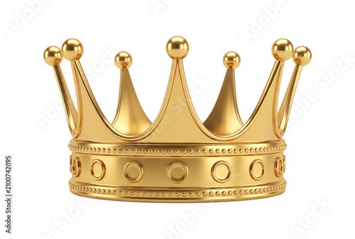 Quadro su tela Golden crown with jewels isolated on transparent background