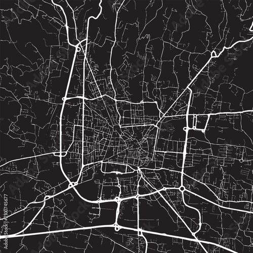 Konstfotografi Pistoia in Italy Detailed illustration of a city's infrastructure and transporta