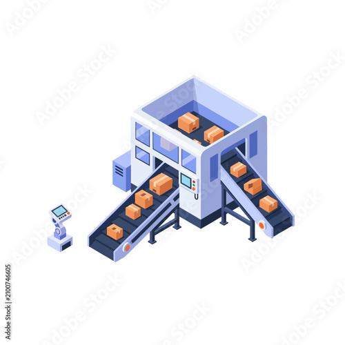 Modern Automated Conveyor System in Factory Setting.
