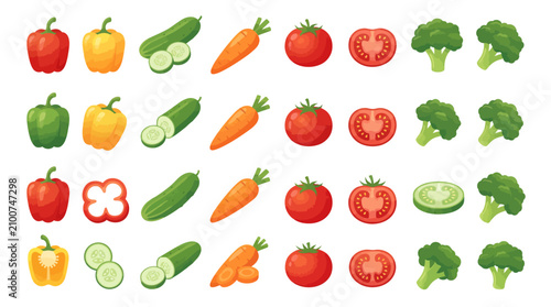 Fresh Assorted Vegetables and Fruits for Healthy Eating.