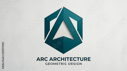 Abstract Geometric Teal Hexagon Logo Design for Architecture and Creative Business Branding