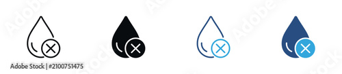 Foto No Water Icon Set