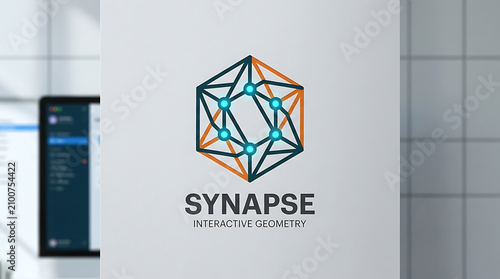 Synapse Interactive Geometry Logo Design for Technology and Innovation