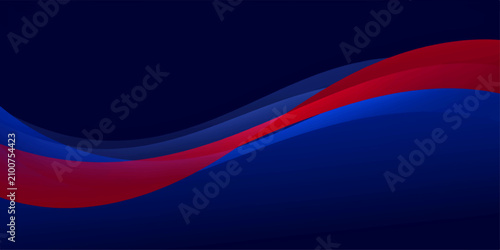 Canvastavla Waving Banner Design in Red Blue and Black for Patriotism Business Header Wallpa
