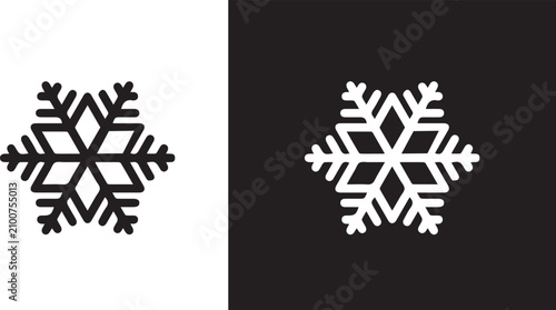 Fotografía Set snowflake icons collection isolated on white background.