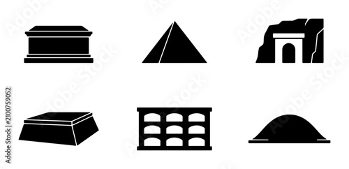 Photos Ancient Burial Sites Icons, Egyptian Tombs, Pyramids, Mausoleums