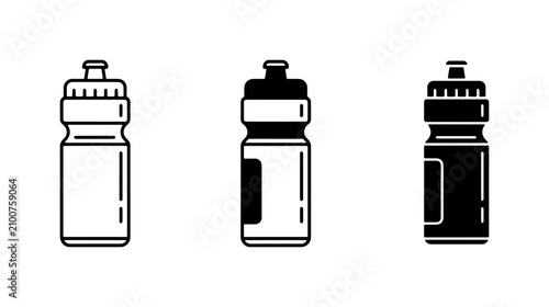 Quadro su tela Sports Water Bottle Icons, Hydration Drink Containers, Fitness Liquid Vessels