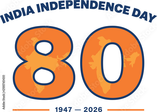 India independence day 80th anniversary celebration graphic design 1947 2026