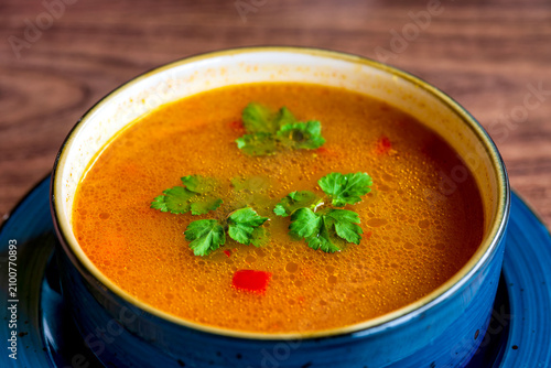 Azeri Style Chicken Vegetable Soup With Parsley