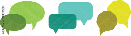Colorful Watercolor Speech Bubble Set Abstract Chat Message Dialog Icons Collection