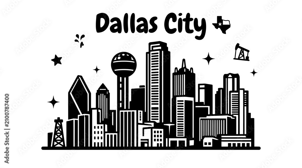 Fototapeta premium dallas city skyline urban architecture downtown landmark travel tourism america usa landscape metropolitan modern historic destination famous district with texas reunion tower sunset