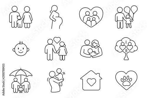 Quadro em tela Family set icon