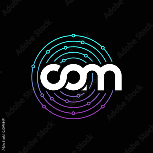 Canvastavla com word mark logo design with digital data network connection for technology