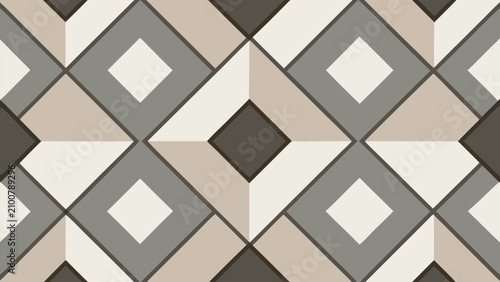 Seamless Geometric Diamond Tile Pattern Vector in Beige and Gray Stone Texture for Modern Background