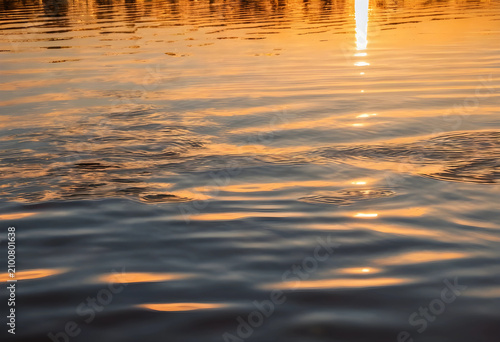 Golden sunset light reflect...