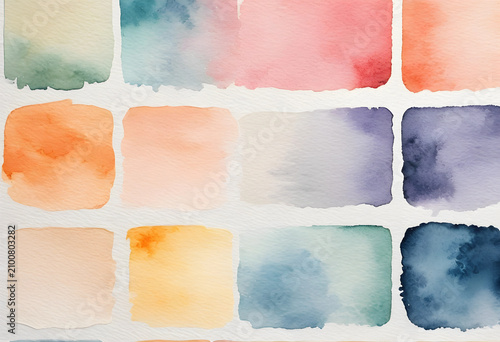 Watercolor paint swatches i...
