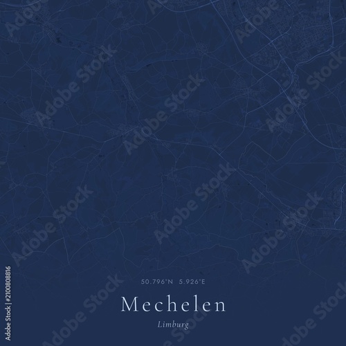 Foto Blueprint Map of Mechelen, Netherlands | Architectural Line Art Poster