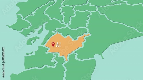 Mapa de Ecuador con división política resaltando la provincia Azuay