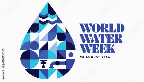 Cuadro en lienzo Abstract blue water drop graphic design for world water week