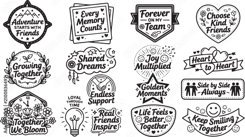 Obraz premium motivational quotes emblem vector set