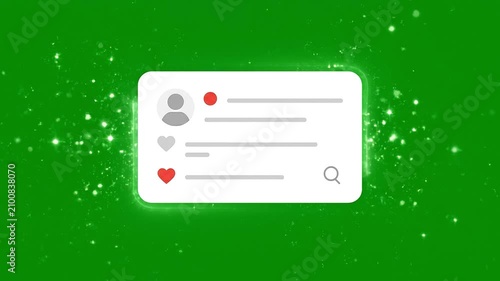 Generic Message Notification Pop Up Animation Green Screen 4K