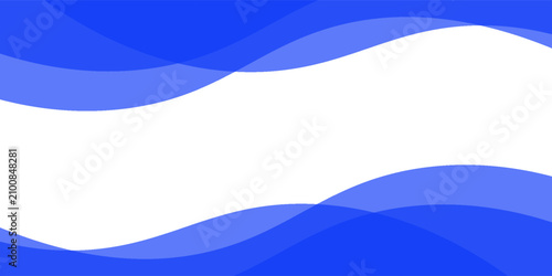 Modern digital layout design with blue wavy border separator for web headers and footers.