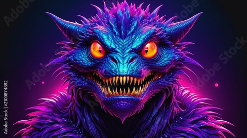 Close Up of Demonic Creature With Glowing Eyes