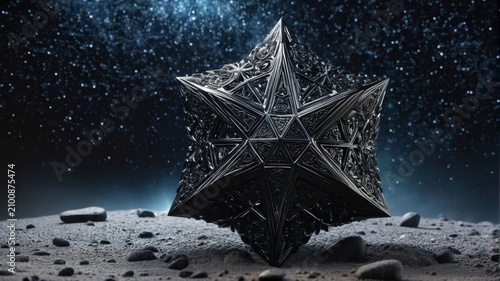 Star Illuminating the Moons Surface