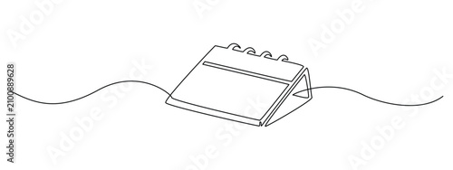 Canvastavla Loose-leaf calendar in one continuous line drawing