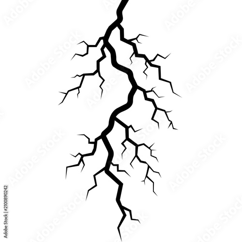 Canvastavla Crack fracture icon vector, broken surface design, jagged fissure symbol, shatte
