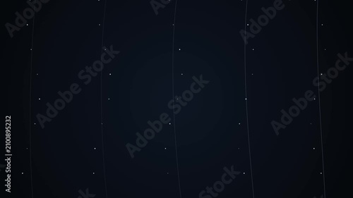 Abstract minimal motion background with flowing white dots and lines