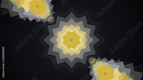 Abstract Golden Star Pattern Moving on a Dark Background Animation