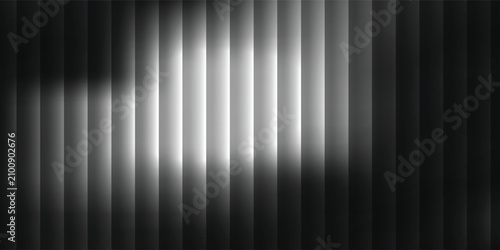 Canvastavla Abstract black and white vertical stripes pattern background with a single glowing blue pixel in the center, unique pixel focal point graphic design