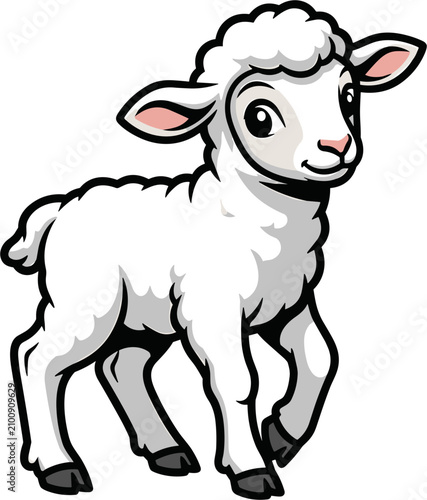 Cute Cartoon Lamb Illustration