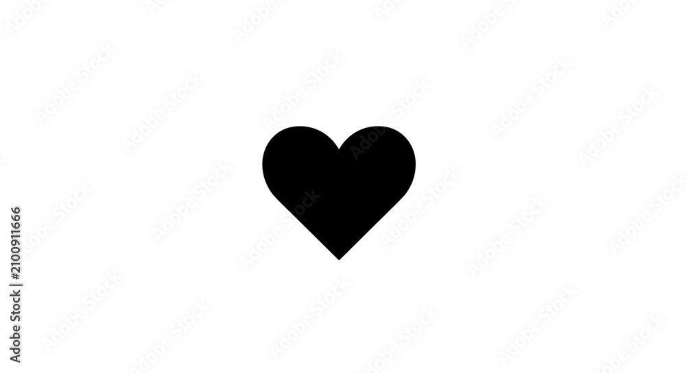 Fototapeta premium Black heart symbol icon shape.