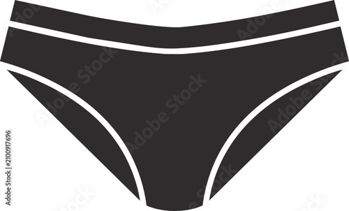 Bilde på lerret Minimal black women’s bikini bottoms icon with clean lines, ideal for swimwear s