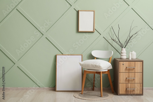 Chest of drawers, chair and...
