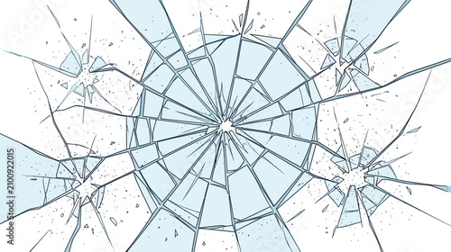 Bild auf Leinwand Abstract Cracked Glass Texture with Sharp Fragments