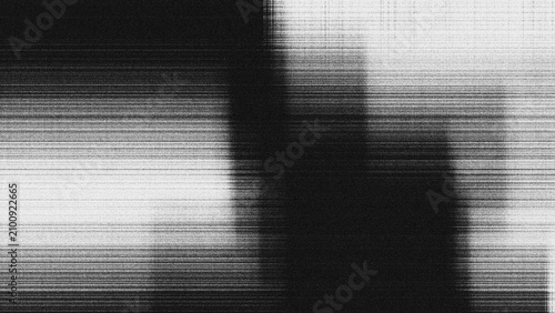 Fotografie Abstract monochrome glitch texture black and white horizontal lines distortion b