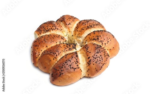 Bread on white background