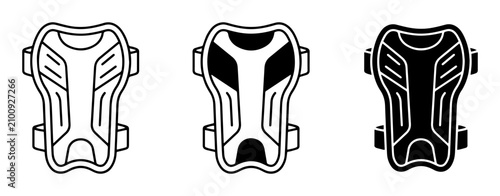 Protective Gear Icons, Sports Armor Set, Safety Equipment Vector Illustrations